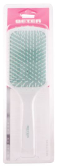 Paddle cushion brush, nylon pins with protective tip Paddle cushion brush, nylon pins with protective tip