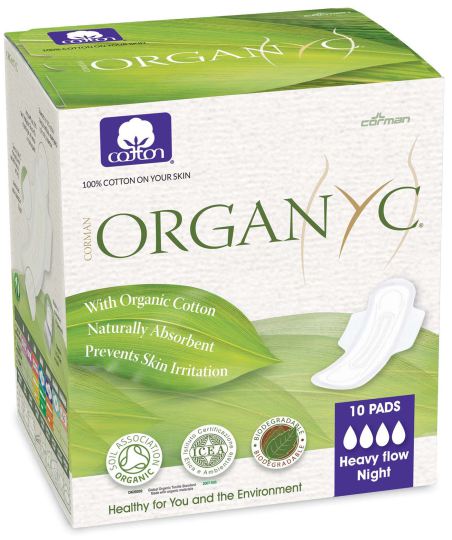 Organic Cotton Nigth Compresses with Wings 10 uds Organic Cotton Nigth Compresses with Wings 10 uds